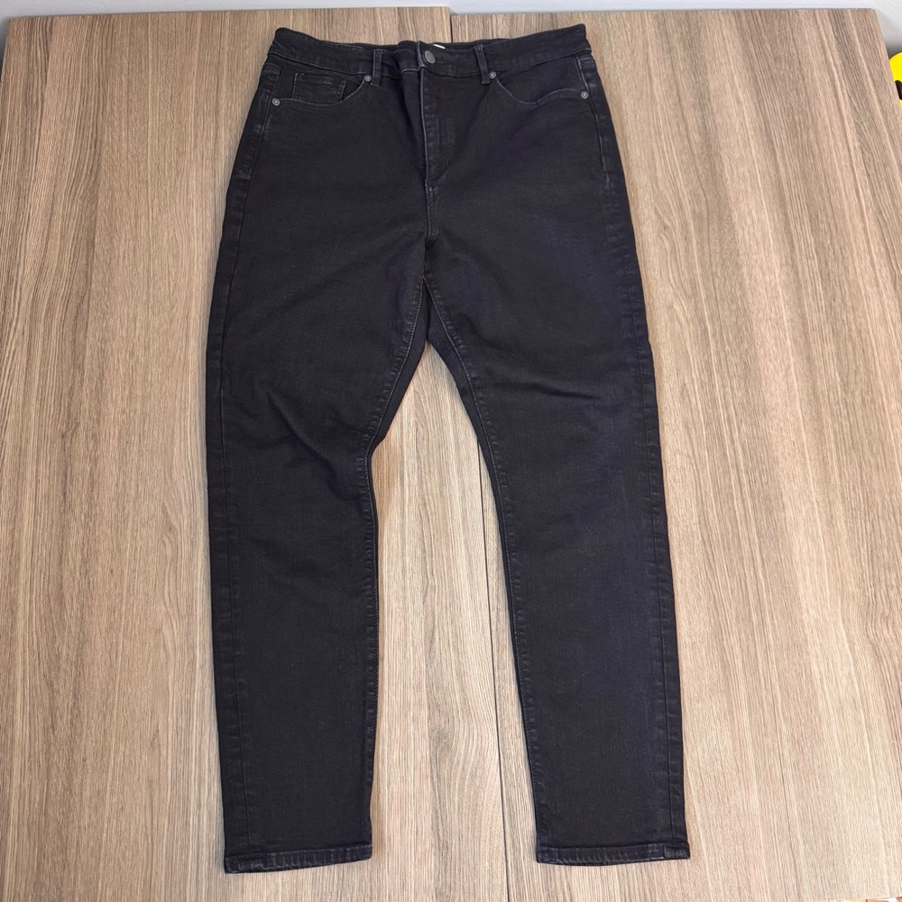 LOFT Women’s Black Skinny Jeans Size 32 High Rise Stretch Inseam 27.5”